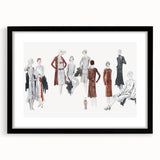 Timeless Art Deco Wall Art – 1920s Fashion Ensemble Illustration