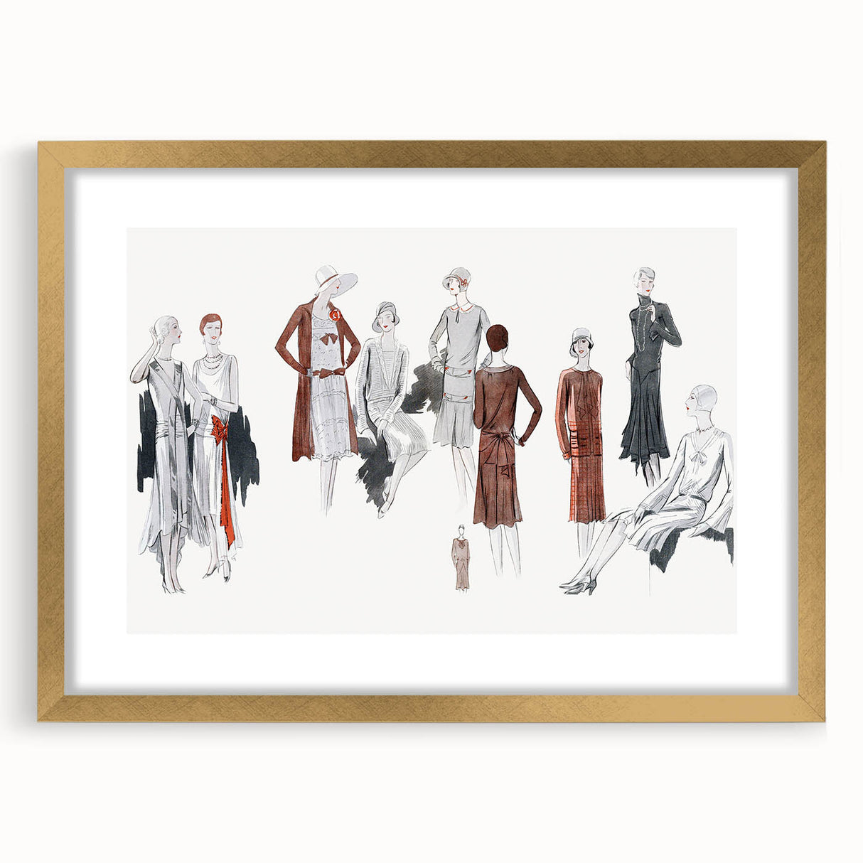 Timeless Art Deco Wall Art – 1920s Fashion Ensemble Illustration