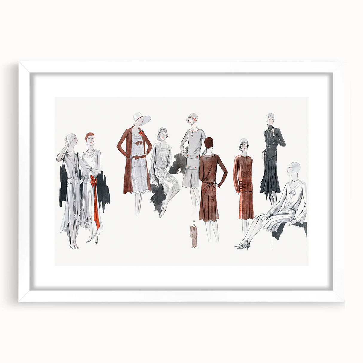 Timeless Art Deco Wall Art – 1920s Fashion Ensemble Illustration