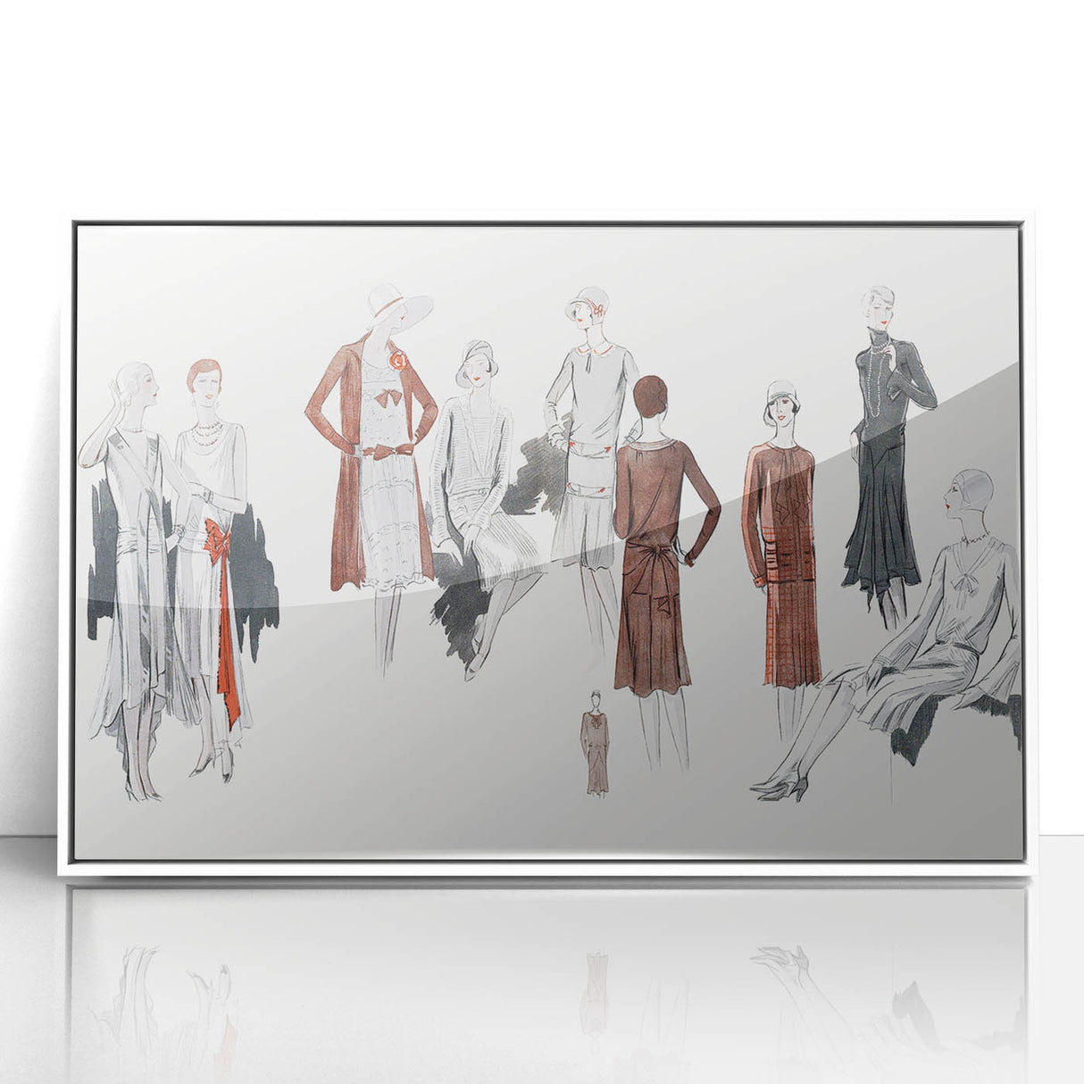 Timeless Art Deco Wall Art – 1920s Fashion Ensemble Illustration