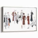 Timeless Art Deco Wall Art – 1920s Fashion Ensemble Illustration