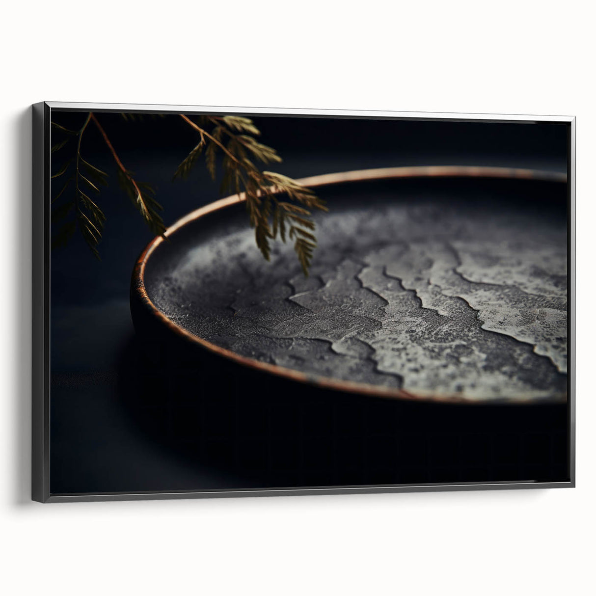 Black and white vintage poster art of a landscape on a framed canvas, suitable for bedroom decor.