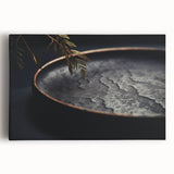Large black and white stretched canvas depicting assorted cookware, ideal for kitchen wall art.