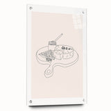 Large abstract wall art on acrylic glass featuring swirls of blue and gray, suitable for bedroom or dining room decor.