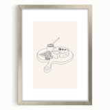 Textured abstract art print in silver frame, featuring swirling patterns in shades of gray.