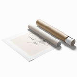 Extra large rolled print featuring delicate floral art in soft pastel shades.