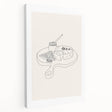 Large stretched canvas featuring a colorful array of illustrated dishes, ideal for kitchen wall art.