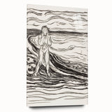Expressionist Monochrome Art - Edvard Munch’s Alpha’s Despair Print