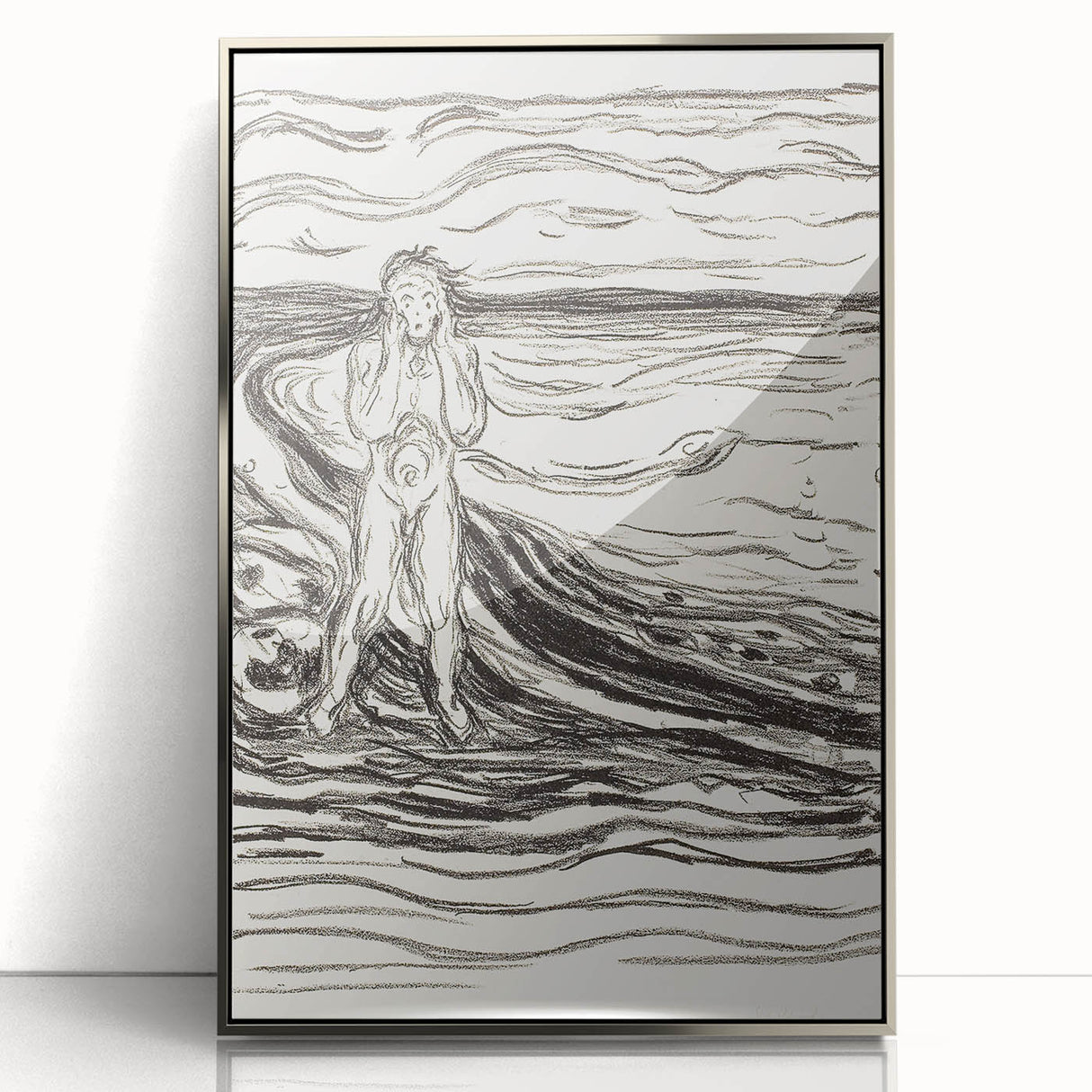 Expressionist Monochrome Art - Edvard Munch’s Alpha’s Despair Print