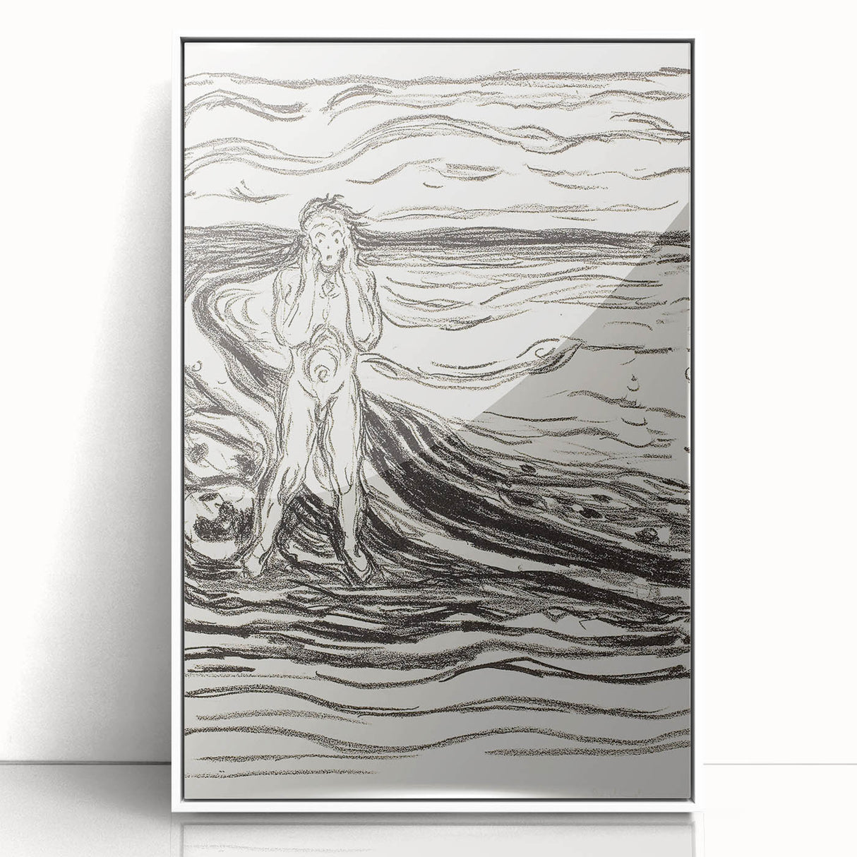 Expressionist Monochrome Art - Edvard Munch’s Alpha’s Despair Print