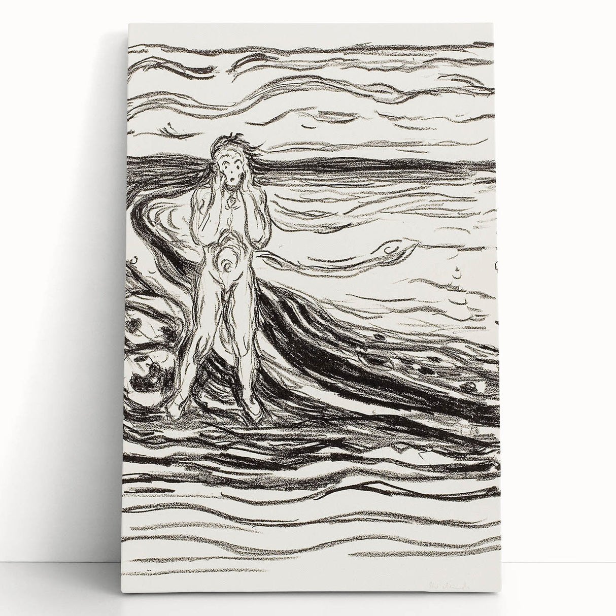 Expressionist Monochrome Art - Edvard Munch’s Alpha’s Despair Print
