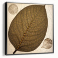Framed wall art featuring a modern botanical design with vibrant flowers and leaves, displayed from the side to highlight its black frame and canvas texture. Perfect for enhancing home decor with a touch of nature-inspired elegance.