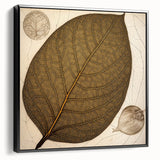 Framed wall art featuring a modern botanical design with vibrant flowers and leaves, displayed from the side to highlight its black frame and canvas texture. Perfect for enhancing home decor with a touch of nature-inspired elegance.