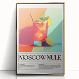 Art deco poster of cocktails in bold gold and black hues, framed acrylic, suitable for modern kitchen decor.