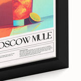 Extra large black wall art featuring colorful, textured food and drinks imagery on a framed canvas.