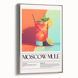 Landscape art painting featuring a colorful vintage poster design on a framed canvas, ideal for dining room decor.