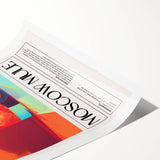 Extra large rolled print featuring line art flowers in black on a white background.