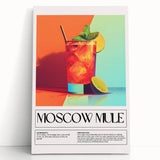 Large black and white stretched canvas of assorted beverages and foods, ideal for kitchen wall art.