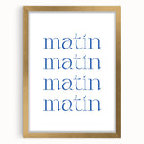 Extra large abstract art print featuring textured swirls in gold and white, framed with a mat, ideal for living room decor.