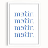 Abstract art print featuring swirling patterns in muted earth tones, framed with a white mat, ideal for dining room decor.