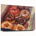 Acrylic print of assorted pastries in soft beige and brown tones, suitable for dining room decor.
