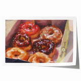 Extra large rolled print featuring an array of pastries in soft pastel tones, ideal for art wall dining room.