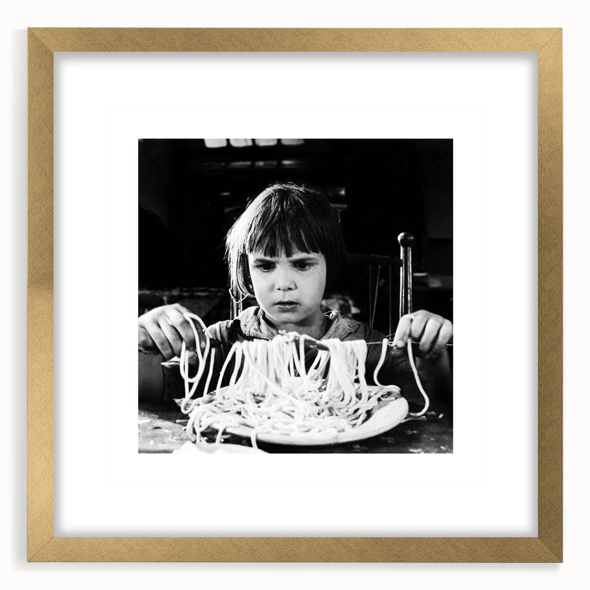 Extra large abstract art print with textured design in gold and white, framed, ideal for living room decor.