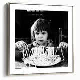 Landscape art painting on framed canvas featuring a vintage poster design with colorful art on a black background.