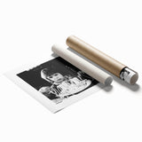 Extra large rolled print featuring a floral art design in soft pastel shades.