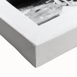 Large art featuring a black and white landscape painting on stretched canvas, ideal for bedroom wall decor.