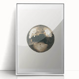 Golden Disco Ball Celebration - New Year's Eve Wall Art Print