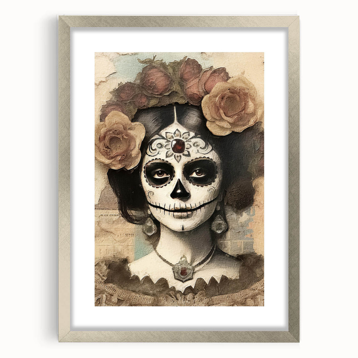 Ornate Catrina Portrait – Día de los Muertos Art Prints