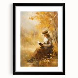 Autumn Reading Scene - Thanksgiving Wall Hangings Print