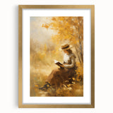 Autumn Reading Scene - Thanksgiving Wall Hangings Print
