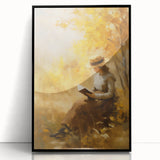 Autumn Reading Scene - Thanksgiving Wall Hangings Print