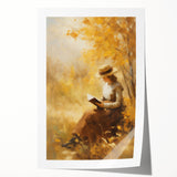 Autumn Reading Scene - Thanksgiving Wall Hangings Print