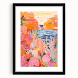 Nursery Wall Art - Coastal Canyon and Floral Landscape Print