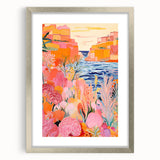 Nursery Wall Art - Coastal Canyon and Floral Landscape Print
