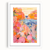 Nursery Wall Art - Coastal Canyon and Floral Landscape Print