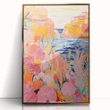 Nursery Wall Art - Coastal Canyon and Floral Landscape Print