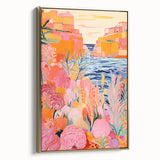 Nursery Wall Art - Coastal Canyon and Floral Landscape Print