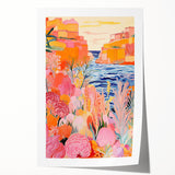 Nursery Wall Art - Coastal Canyon and Floral Landscape Print