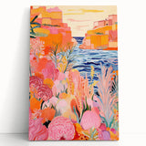 Nursery Wall Art - Coastal Canyon and Floral Landscape Print