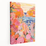 Nursery Wall Art - Coastal Canyon and Floral Landscape Print