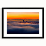 Black landscape frame with mat showcasing a scenic artwork, designed for elegant home decor. Ideal for enhancing interiors with a modern touch.