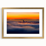 Elegant gold landscape frame with a white mat, showcasing a classic front view design, perfect for enhancing home decor and highlighting artwork in any setting.