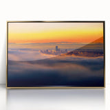 Framed landscape acrylic artwork featuring an elegant gold design, showcasing intricate patterns and a modern aesthetic, ideal for enhancing any contemporary space.