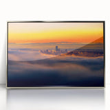 Framed landscape acrylic print showcasing an elegant silver design, perfect for modern home decor. The sleek frame enhances the artwork's contemporary appeal.