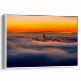 Landscape-framed canvas showcasing an elegant white border, featuring a colorful abstract art design with vibrant hues and intricate patterns, perfect for modern home decor.