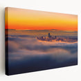Landscape-stretched canvas showcasing a vibrant abstract design, featuring bold colors and intricate patterns, viewed from the side, ideal for modern home decor.